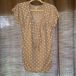 French Laundry Taupe Polka Dot Top